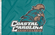 Load image into Gallery viewer, teal coastal carolina chanticleers flag for college dorm decor