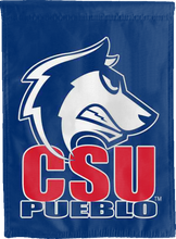 Load image into Gallery viewer, blue csu pueblo thunderwolves double sided house flag for man cave decor
