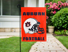 Load image into Gallery viewer, orange double sided garden flag with auburn football logo for yard decor
