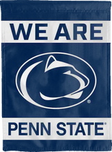 Load image into Gallery viewer, house flag with we are penn state logo hung for man cave decor