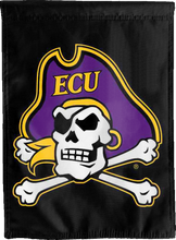 Load image into Gallery viewer, black ecu double sided house flag with skull logo for man cave decor