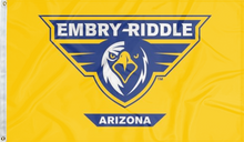 Load image into Gallery viewer, gold embry riddle aeronautical university prescott flag for college dorm decor