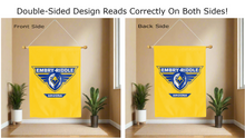 Load image into Gallery viewer, embry riddle arizona logo reading correctly on gold double sided house flag
