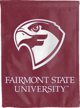 Load image into Gallery viewer, maroon fairmont state university double sided house flag for game day decor