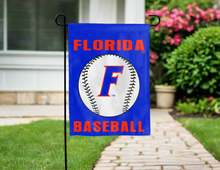 Load image into Gallery viewer, florida baseball garden flag hung outside of driveway for yard decor