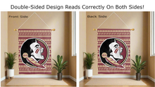 Load image into Gallery viewer, florida state university logo reading correctly on both sides of double sided house flag