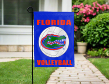 Load image into Gallery viewer, florida volleyball garden flag hung outside of driveway for yard decor