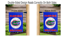 Load image into Gallery viewer, florida volleyball logo reading correctly on both sides of garden flag