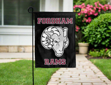 Load image into Gallery viewer, black fordham university rams double sided garden flag for yard decor