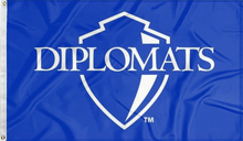 Load image into Gallery viewer, blue franklin marshall university diplomats flag for college dorm decor