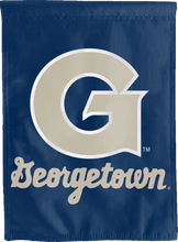 Load image into Gallery viewer, blue georgetown university double sided house flag hung for man cave decor