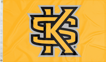 Load image into Gallery viewer, gold kennesaw state university flag for college dorm decor