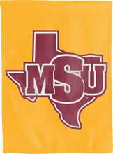 Load image into Gallery viewer, gold midwestern state university double sided house flag for man cave decor