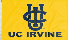 Load image into Gallery viewer, gold uc irvine flag for college dorm decor