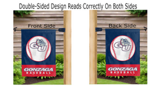 Load image into Gallery viewer, gonzaga baseball logo reading correctly on both sides of garden flag