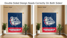 Load image into Gallery viewer, gonzaga university bulldogs logo reading correctly on both sides of double sided house flag