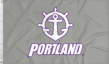 Load image into Gallery viewer, gray university of Portland pilots flag for college dorm decor