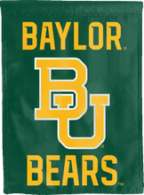 Load image into Gallery viewer, green baylor bears double sided house flag for college dorm decor