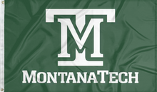 Load image into Gallery viewer, green montana tech flag for college dorm decor