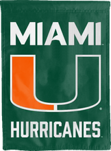 Load image into Gallery viewer, green university of miami double sided house flag for college dorm decor