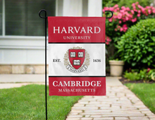 Load image into Gallery viewer, red and white harvard university cambridge massachusetts garden flag for yard decor