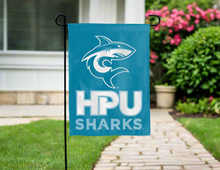 Load image into Gallery viewer, light blue hpu sharks double sided garden flag for yard decor