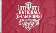 Load image into Gallery viewer, red indiana college football champions 2025 flag for college dorm decor