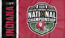 Load image into Gallery viewer, red and black indiana college football playoff championship 2026 flag for college dorm decor