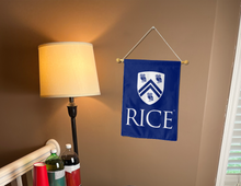 Load image into Gallery viewer, Rice shield and athenian owl garden flag hung inside for man cave decor