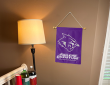 Load image into Gallery viewer, abilene christian garden flag hung inside a college dorm for dorm decor
