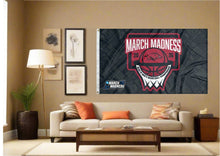 Load image into Gallery viewer, indoor display of arkansas basketball march madness 2026 flag for man cave decor