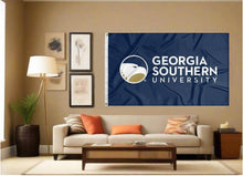 Load image into Gallery viewer, indoor display of blue georgia southern university flag for man cave decor