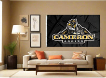 Load image into Gallery viewer, indoor display of cameron aggies flag for man cave decor