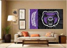 Load image into Gallery viewer, indoor display of central arkansas bears flag for man cave decor