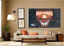Load image into Gallery viewer, indoor display of clemson basketball march madness 2026 flag for man cave decor