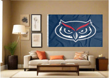 Load image into Gallery viewer, indoor display of florida atlantic university flag for man cave decor