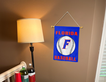 Load image into Gallery viewer, florida baseball garden flag hung inside a college dorm for decoration