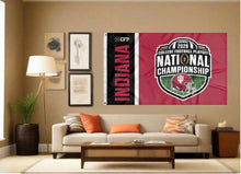 Load image into Gallery viewer, indoor display of indiana college football playoff championship 2026 flag as part of tailgate decor
