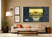 Load image into Gallery viewer, indoor display of iowa basketball march madness 2026 flag for man cave decor