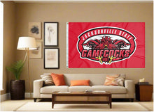 Load image into Gallery viewer, indoor display of jacksonville state gamecocks flag for man cave decor