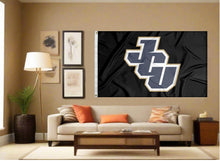Load image into Gallery viewer, indoor display of black john carroll university flag for man cave decor