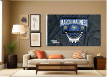 Load image into Gallery viewer, indoor display of mcneese state basketball march madness 2026 flag for man cave decor
