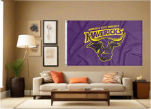 Load image into Gallery viewer, indoor display of minnesota state university mavericks flag for man cave decor