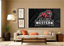 Load image into Gallery viewer, indoor display of montana western bulldogs flag for man cave decor