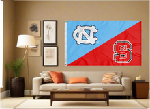 Load image into Gallery viewer, indoor display of north carolina nc state house divided flag for man cave decor