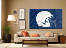 Load image into Gallery viewer, indoor display of blue penn state university football flag for man cave decor