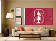 Load image into Gallery viewer, indoor display of red stanford cardinals flag for man cave decor