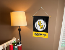 Load image into Gallery viewer, southern miss baseball garden flag hung inside for college dorm decor