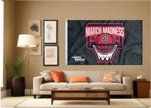 Load image into Gallery viewer, indoor display of st johns basketball march madness 2026 flag for man cave decor