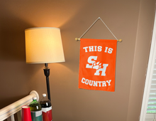 Load image into Gallery viewer, this is sam houston state country garden flag hung for college dorm decor